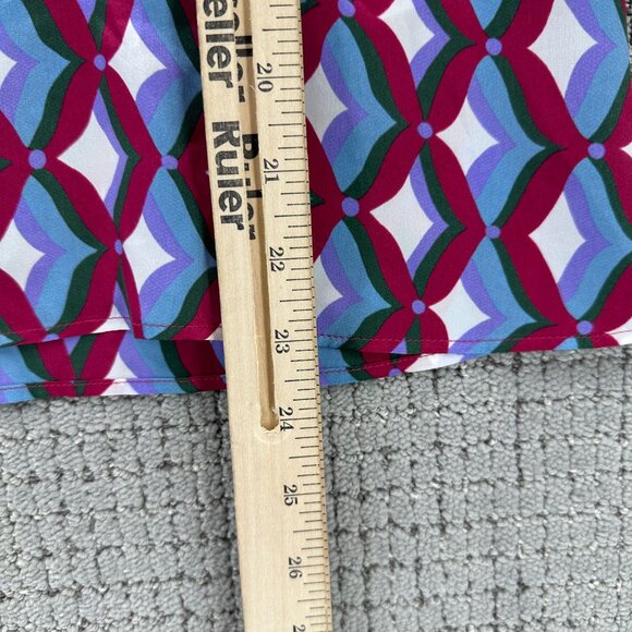 Marella Pure Silk Blouse Womens  Size 2 Multicolor Sleeveless Geometric Pattern - Picture 7 of 12
